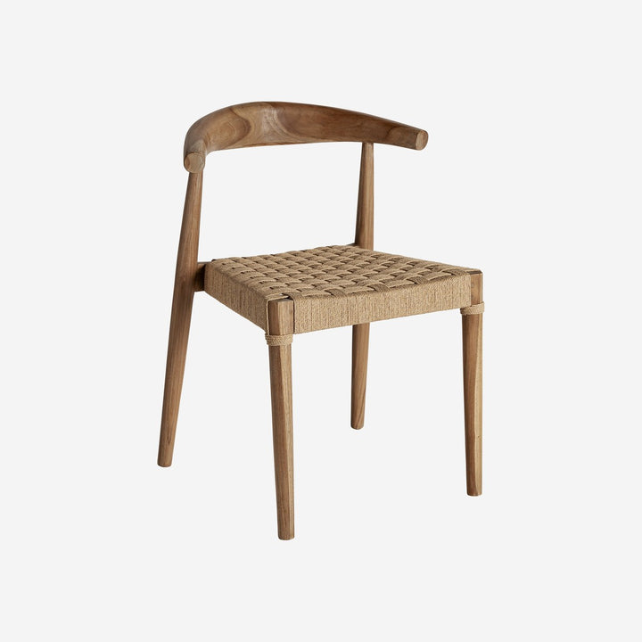 Silla de madera de teca y cuerda en color marrón 55 x 50 x 76 cm (pack de 2)