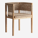 Silla de madera de teca y cuerda sintética en color marrón 59 x 49 x 74 cm