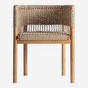 Silla de madera de teca y cuerda sintética en color marrón 59 x 49 x 74 cm