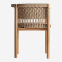 Silla de madera de teca y cuerda sintética en color marrón 59 x 49 x 74 cm