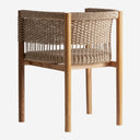 Silla de madera de teca y cuerda sintética en color marrón 59 x 49 x 74 cm