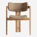 Silla de madera de teca y cuerda sintética en color marrón 62 x 60 x 77 cm