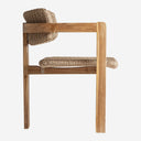 Silla de madera de teca y cuerda sintética en color marrón 62 x 60 x 77 cm