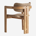 Silla de madera de teca y cuerda sintética en color marrón 62 x 60 x 77 cm