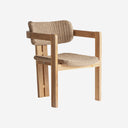 Silla de madera de teca y cuerda sintética en color marrón 62 x 60 x 77 cm