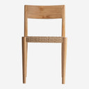 Silla de madera de teca y cuerda sintética en color marrón claro 45 x 50 x 81 cm