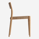 Silla de madera de teca y cuerda sintética en color marrón claro 45 x 50 x 81 cm