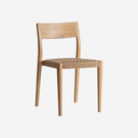 Silla de madera de teca y cuerda sintética en color marrón claro 45 x 50 x 81 cm