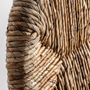 Silla de madera de teca y enea en color marrón – detalle