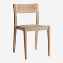Silla de madera de teca y fibra natural (pack de 2) – Marrón