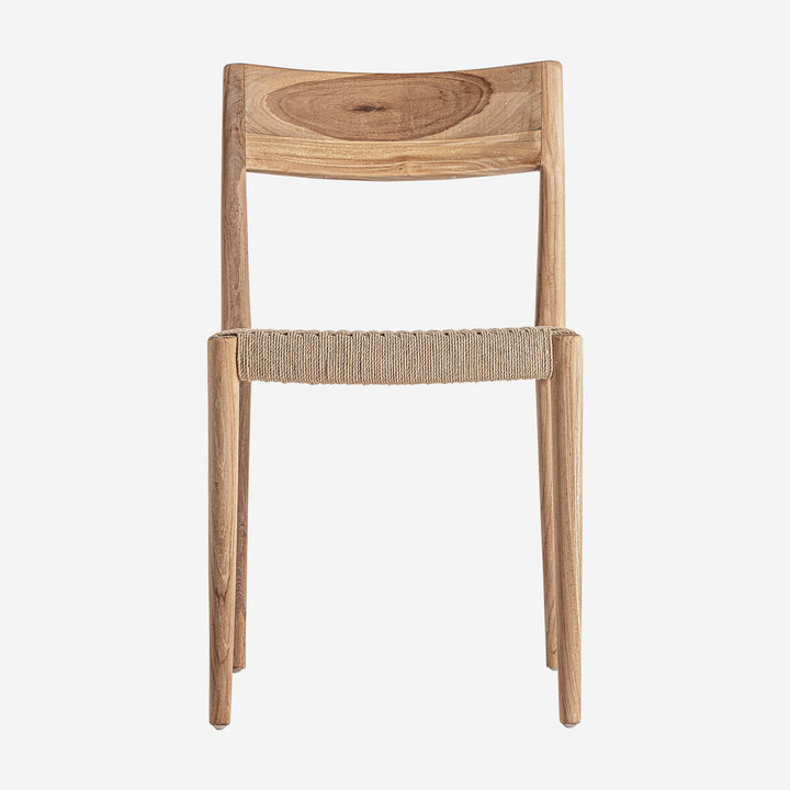 Silla de madera de teca y fibra natural (pack de 2)