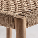 Silla de madera de teca y fibra natural (pack de 2) – detalle