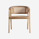 Silla de madera de teca y raíz de teca en color marrón