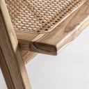 Silla de madera de teca y raíz de teca en color marrón – detalle