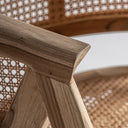 Silla de madera de teca y raíz de teca en color marrón – detalle
