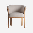Silla de piel y madera de roble – Marrón y beige