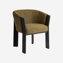 Silla de piel y madera de roble – Mostaza jaspeado