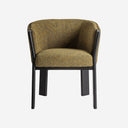 Silla de piel y madera de roble – Mostaza jaspeado