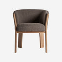 Silla de piel y madera de roble – Topo