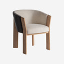 Silla de piel y madera de roble