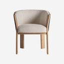 Silla de piel y madera de roble