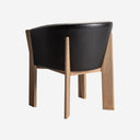 Silla de piel y madera de roble