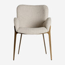 Silla de poliéster y hierro en color beige