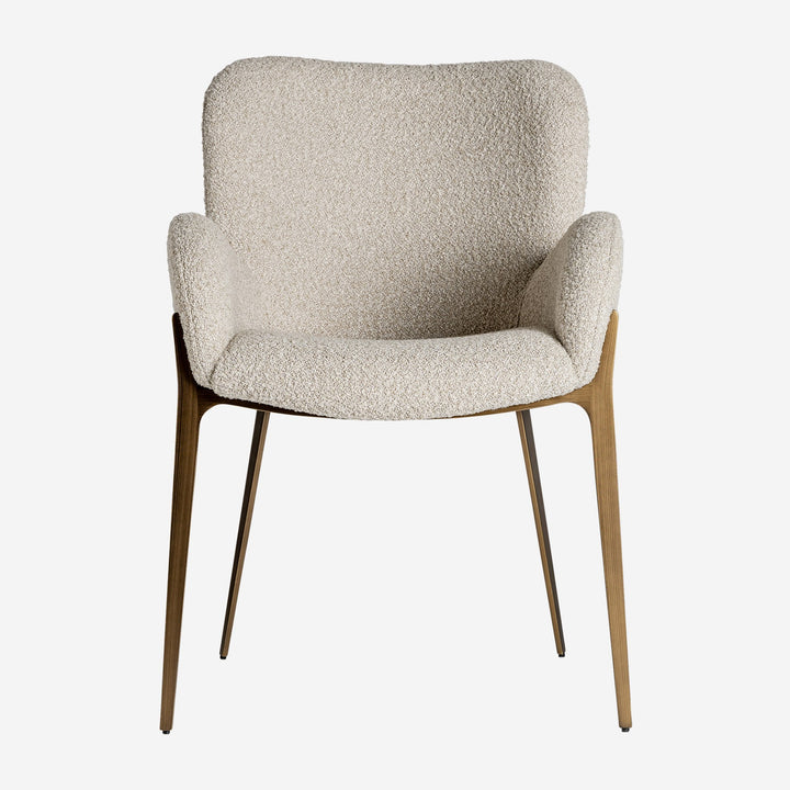 Silla de poliéster y hierro en color beige