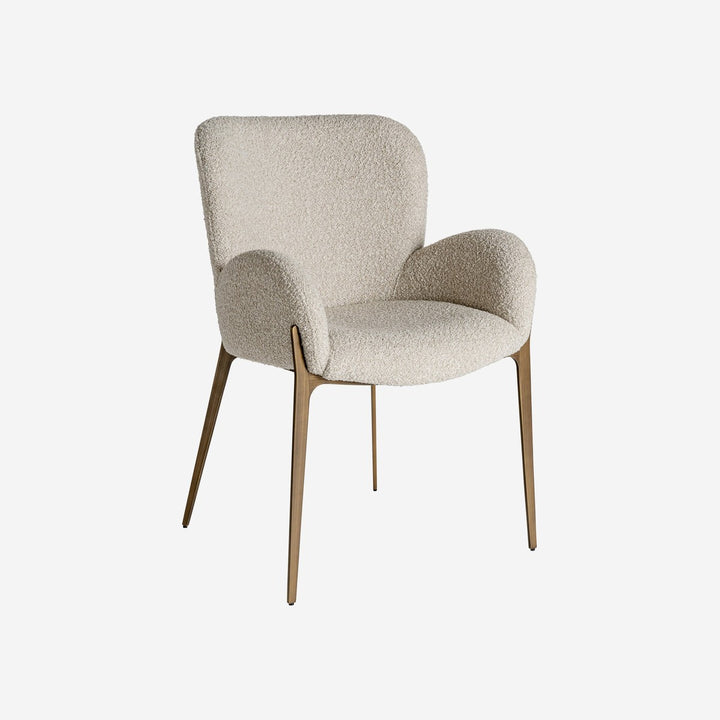 Silla de poliéster y hierro en color beige