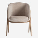 Silla de poliéster y madera de fresno en color beige 59 x 61 x 79 cm