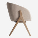 Silla de poliéster y madera de fresno en color beige 59 x 61 x 79 cm