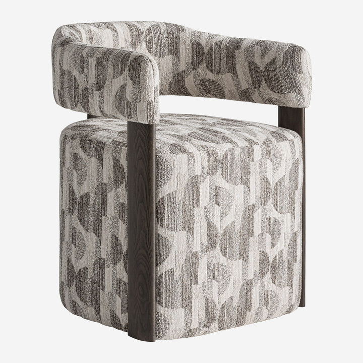 Silla de poliéster y madera de fresno en color gris