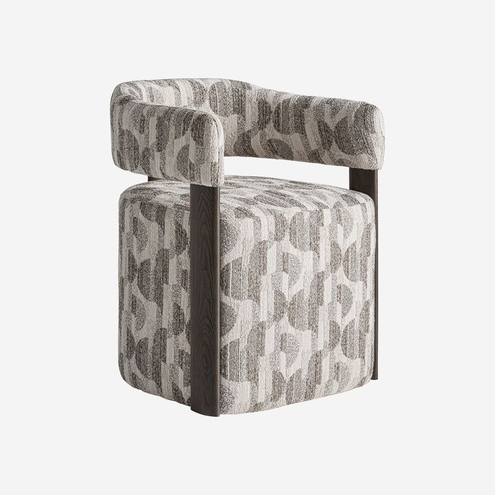 Silla de poliéster y madera de fresno en color gris