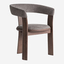 Silla de poliéster y madera de fresno en color topo