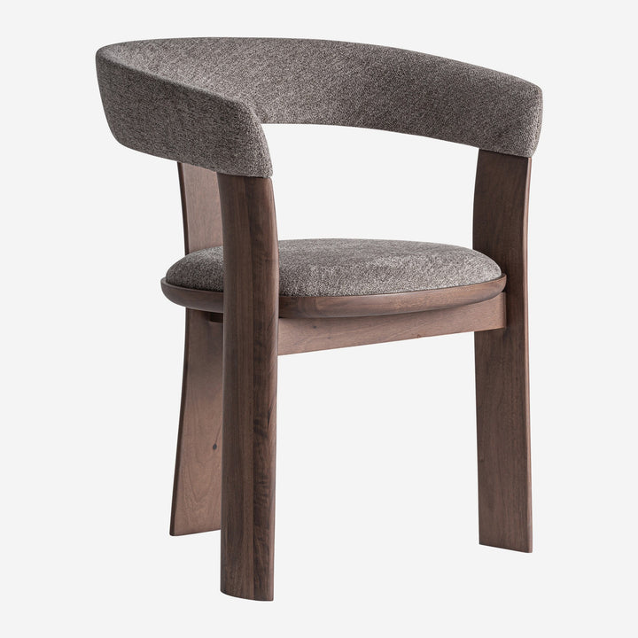 Silla de poliéster y madera de fresno en color topo
