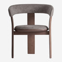 Silla de poliéster y madera de fresno en color topo