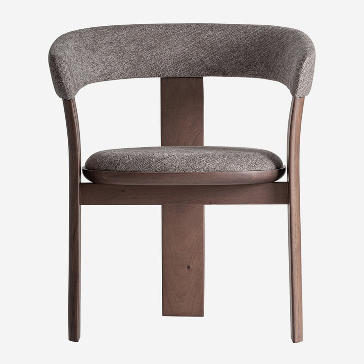 Silla de poliéster y madera de fresno en color topo