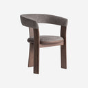 Silla de poliéster y madera de fresno en color topo