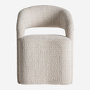 Silla de poliéster y madera de pino en color crema jaspeado