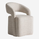 Silla de poliéster y madera de pino en color crema jaspeado
