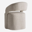 Silla de poliéster y madera de pino en color crema jaspeado