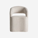Silla de poliéster y madera de pino en color crema jaspeado
