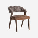 Silla de poliéster y madera de roble 56 x 57 x 80 cm – Marrón jaspeado