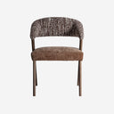 Silla de poliéster y madera de roble 56 x 57 x 80 cm – Marrón jaspeado