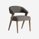 Silla de poliéster y madera de roble 56 x 57 x 80 cm – Gris jaspeado