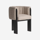 Silla de poliéster y madera de roble 63 x 60 x 77 cm – Beige jaspeado