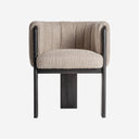 Silla de poliéster y madera de roble 63 x 60 x 77 cm – Beige jaspeado