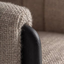 Silla de poliéster y madera de roble 63 x 60 x 77 cm – Beige jaspeado – detalle