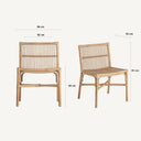 Silla de ratán en color marrón 53 x 56 x 81 cm – detalle