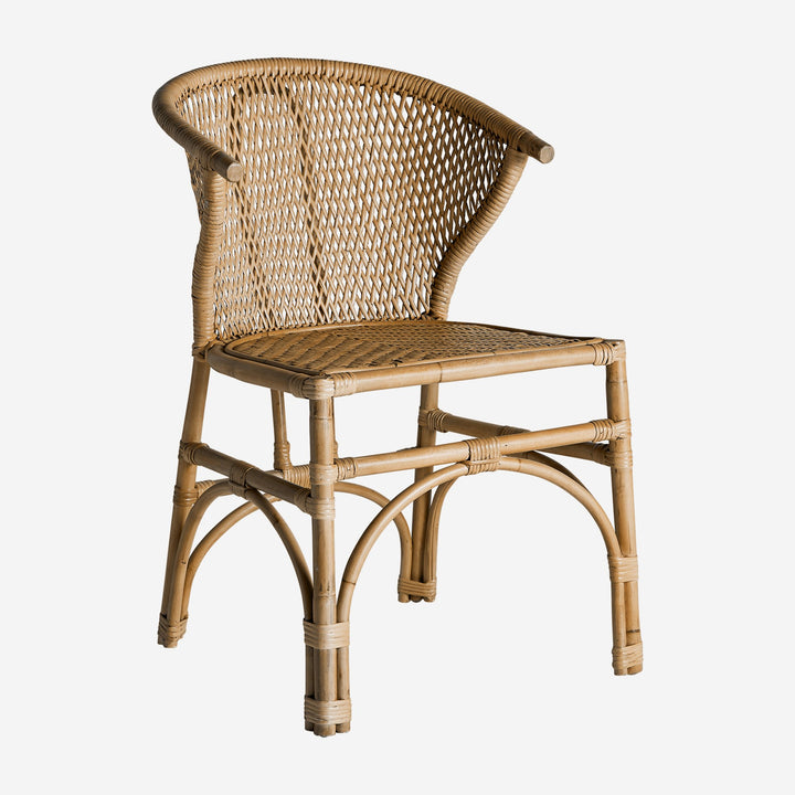 Silla de ratán en color marrón 53 x 82 cm